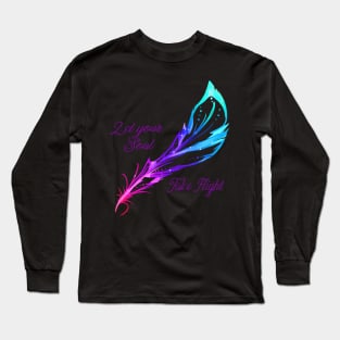 Rainbow Feather Long Sleeve T-Shirt